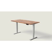 HomePro Desk Grey / Solid Walnut / 160x80 cm